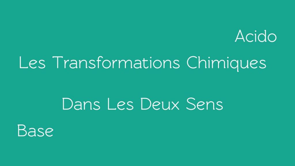 Les transformations chimiques acide base