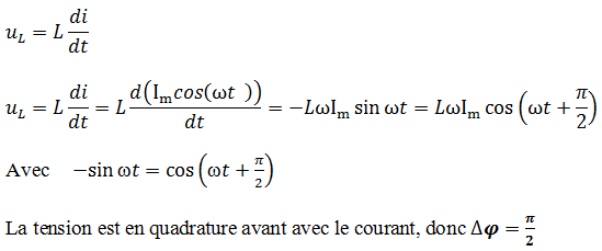 courant traverser l'inductance