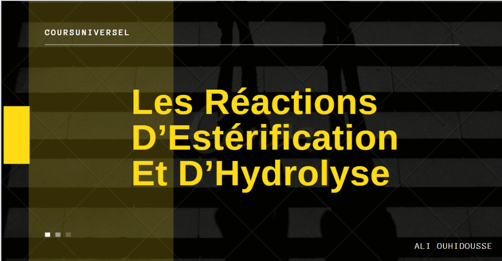 Les réactions d’estérification et d’hydrolyse